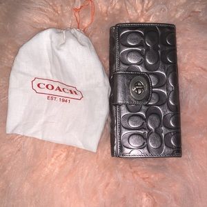 Coach Silver Leather Wallet
